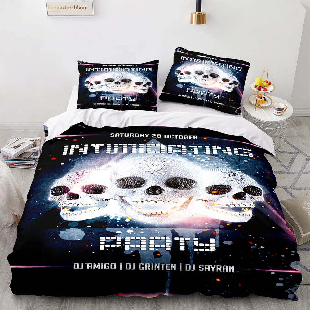 Комплект постельного белья со скелетом для Хэллоуина односпальный двойной