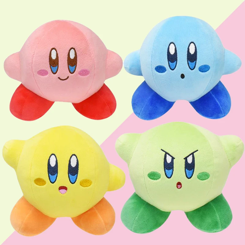

4 Colors Kawaii Kirby Doll New Cartoon Game Peripheral Yellow Green Star Kirby Plush Toy Soft Stuffed Plush Doll Girl Kids Gift