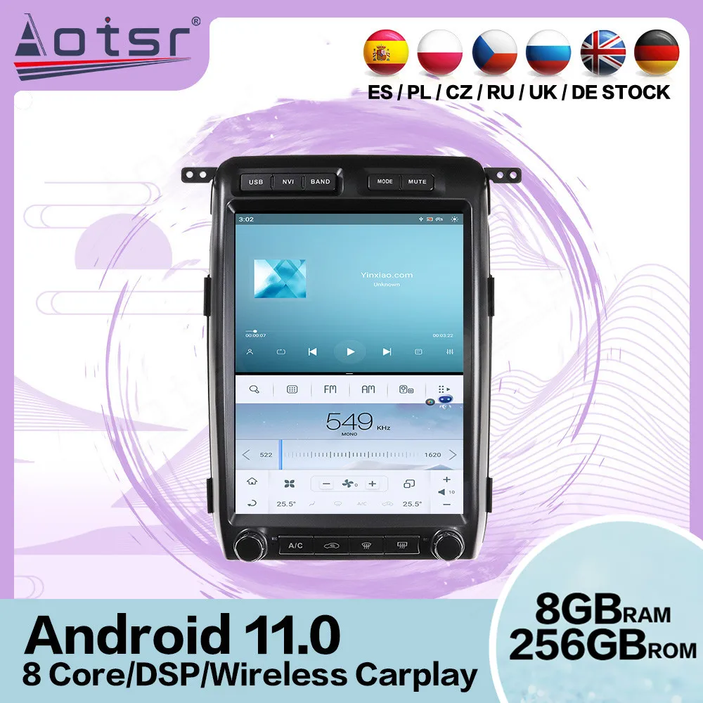 

Мультимедийный стерео проигрыватель с экраном Tesla Android 11 для Ford F150 2009 2010 2011 2012 GPS навигационный приемник автостерео головное устройство