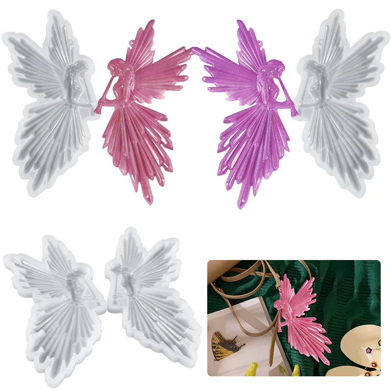 Купи Angel Gril with Flute Silicone Mold Crystal Epoxy Resin Mould Resin Casting Tools Diy Art Crafts Ornament Molds Handmade Gifts за 173 рублей в магазине AliExpress