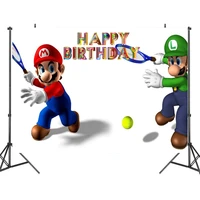 game original super mario party birthday background mario brothers cloth theme board cartoon character mario doll children gift