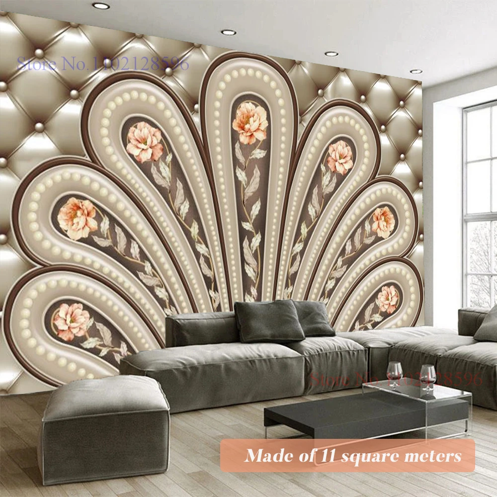 

3D Рельефный цветочный узор в европейском стиле ювелирные изделия фото фрески обои роскошный фон для гостиной отеля Настенная картина Декор