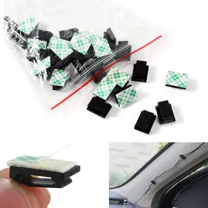 Wholesale 30 Pieces Lot Wire Clip Black Car Tie Rectangle Cable Holder Mount Clamp self adhesive