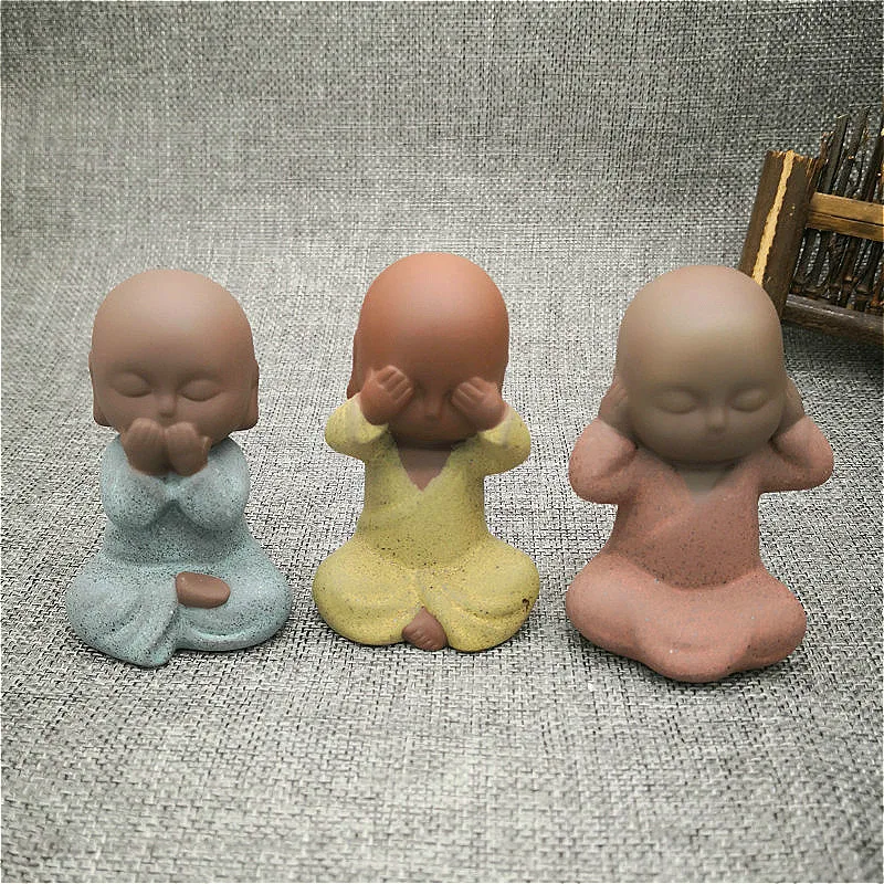 

Monk statues Sculptures Home Crafts Decor Succulents Flower Pot Monks Figurine TeaPet Buddha home decoration