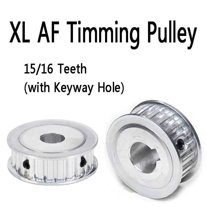 

2Piece XL 15/16 Teeth Timming Pulley Slot Width 11mm Synchronous Wheel with Keyway Hole 3x1.4 4x1.8 5x2.3 AF Type Two-sided Flat