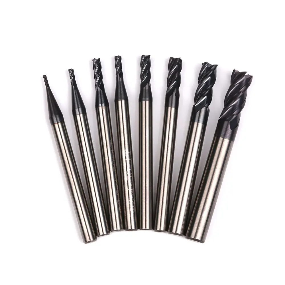 

New 50mm Length Tungsten Steel 1/1.5/2/2.5/3/4/5/6mm Machine Tools 4 Flute Mill Endmill Cutting Milling Cutter