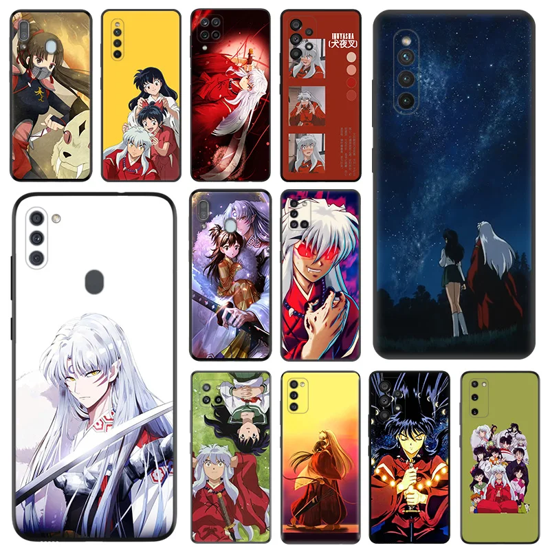 

Black Phone Case For Samsung M54 A03 A02 A01 A04 M30S M21 M31 M51 M32 M62 M22 M52 M23 M33 M53 M13 M11 M01 Inuyasha Anime Cover