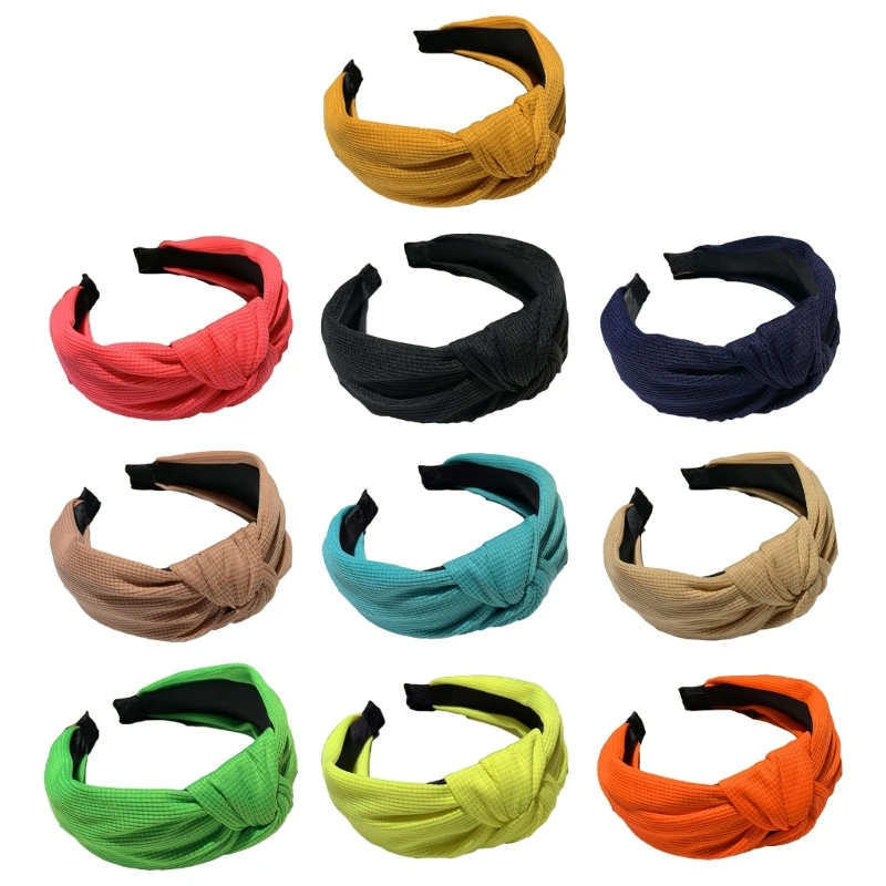 

Y166 Soft Headbands for Women Elastic Nonslip Headbands with Fluorescence Color Knot Headband for Women Photoshoot Makeup