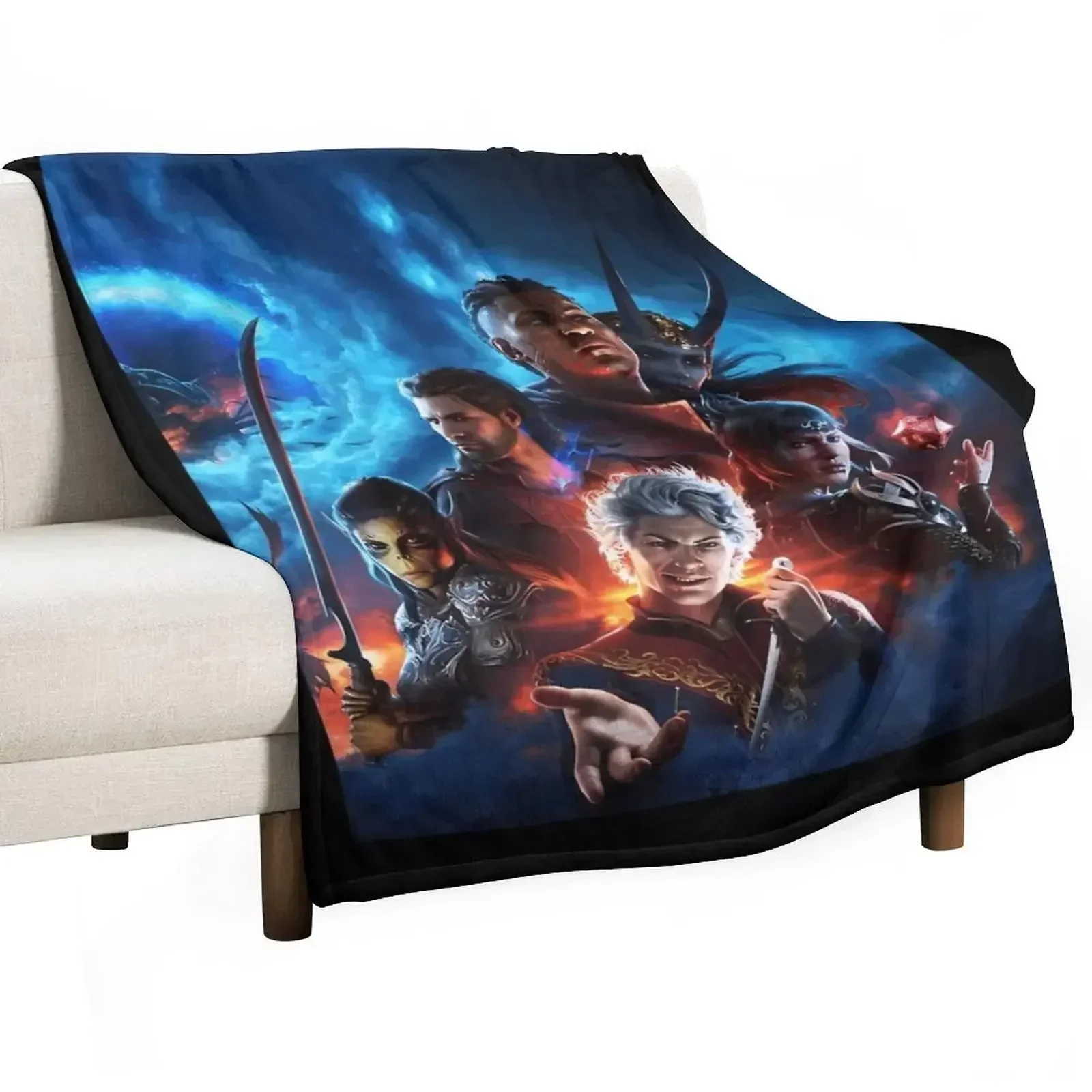 Одеяло Balders Gate с 3 персонажами летнее постельное белье туристические одеяла