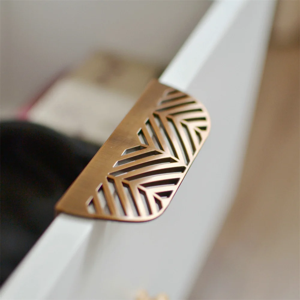 1/2/3 шт. латунные ручки для мебели в форме листа