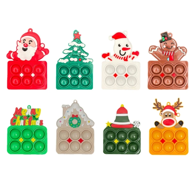 

Christmas Fidgets Toy Mini Push Bubble Keychain Stress Relief Toy for Adult