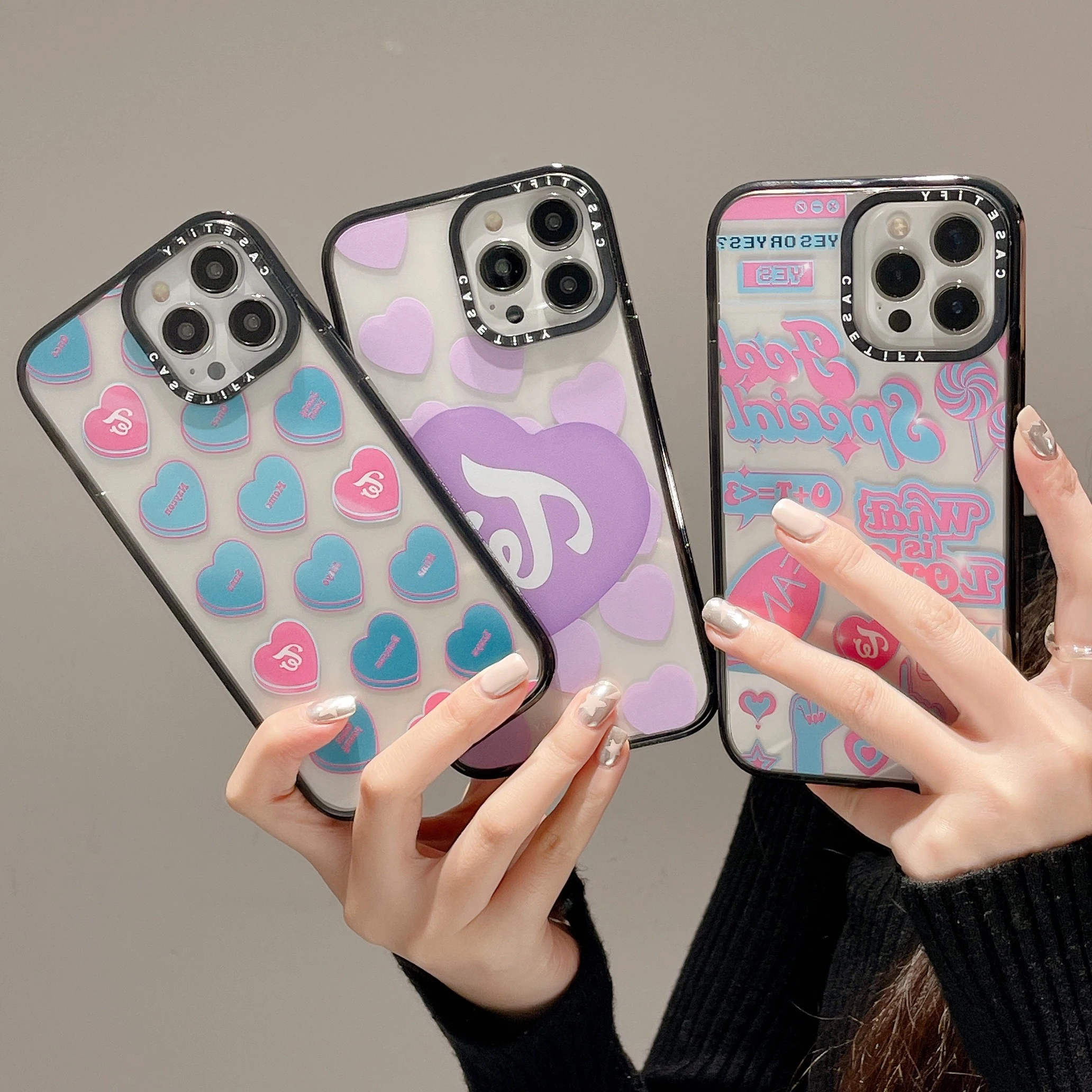 

CASETIFY love purple cute Phone Cases For iPhone 14 13 12 11 Pro Max Back Cover