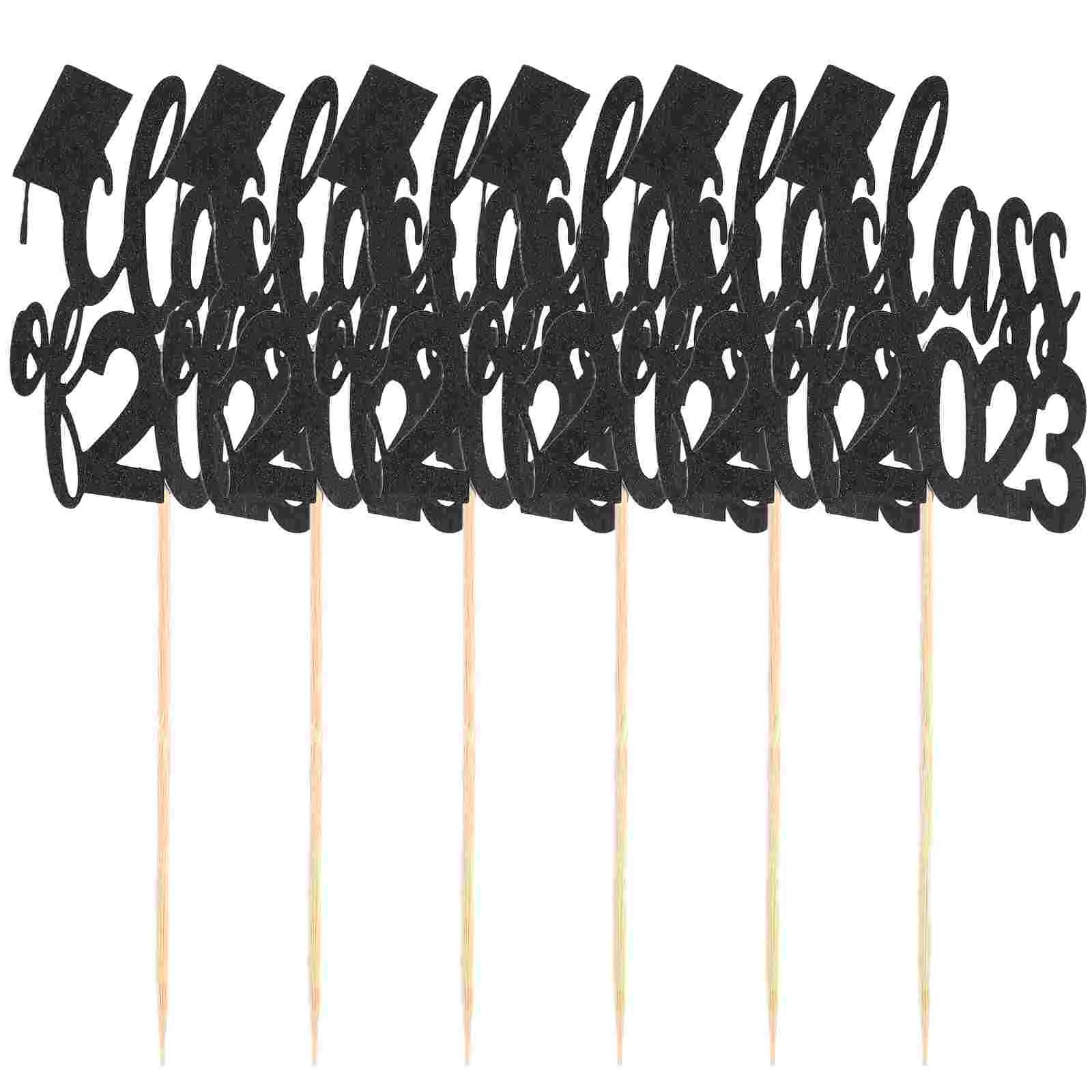 

Graduation Cupcake Toppers Picks Grad Decorationscongratsdessert Paper Pick Party Ornaments Decor Decors Hat Cupcakes