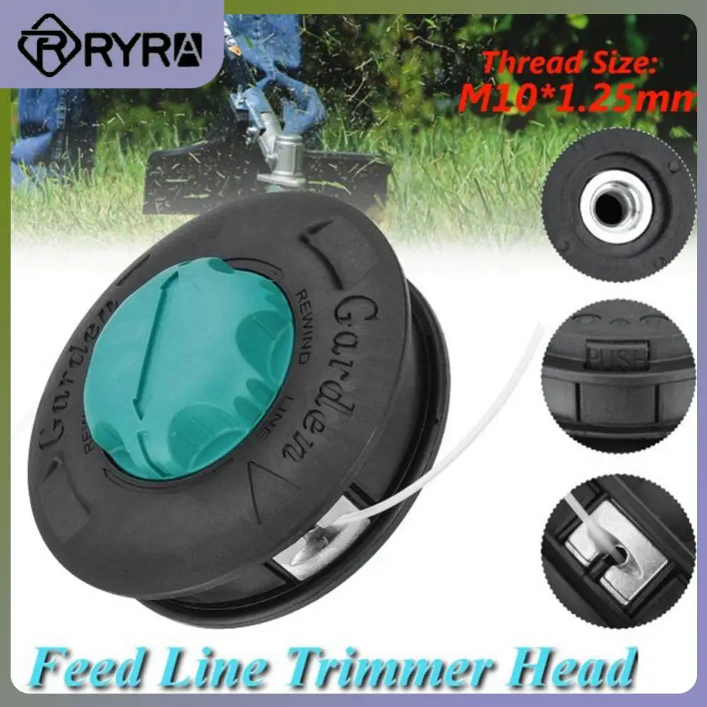 Bump Spool Feed Line Trimmer Head Household 2 Lines Cutter Head Line String Grass Brush Mower Automatic Garden Accessories Mower