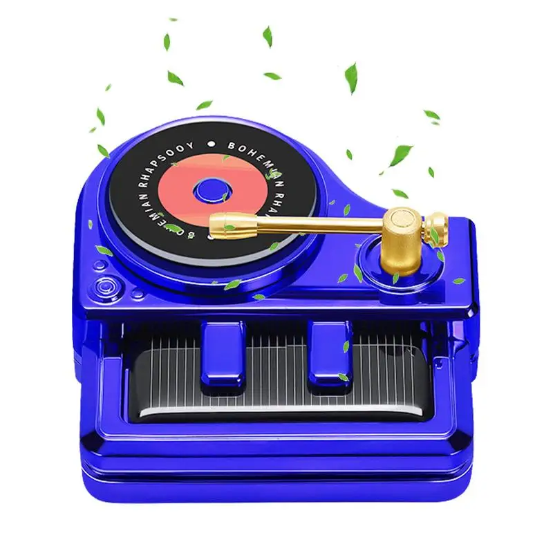 Solar Energy Air Freshener Car Car Air Fresheners Dashboard Ornament Piano-Shaped Car Air Fresheners With Record Player Rotate