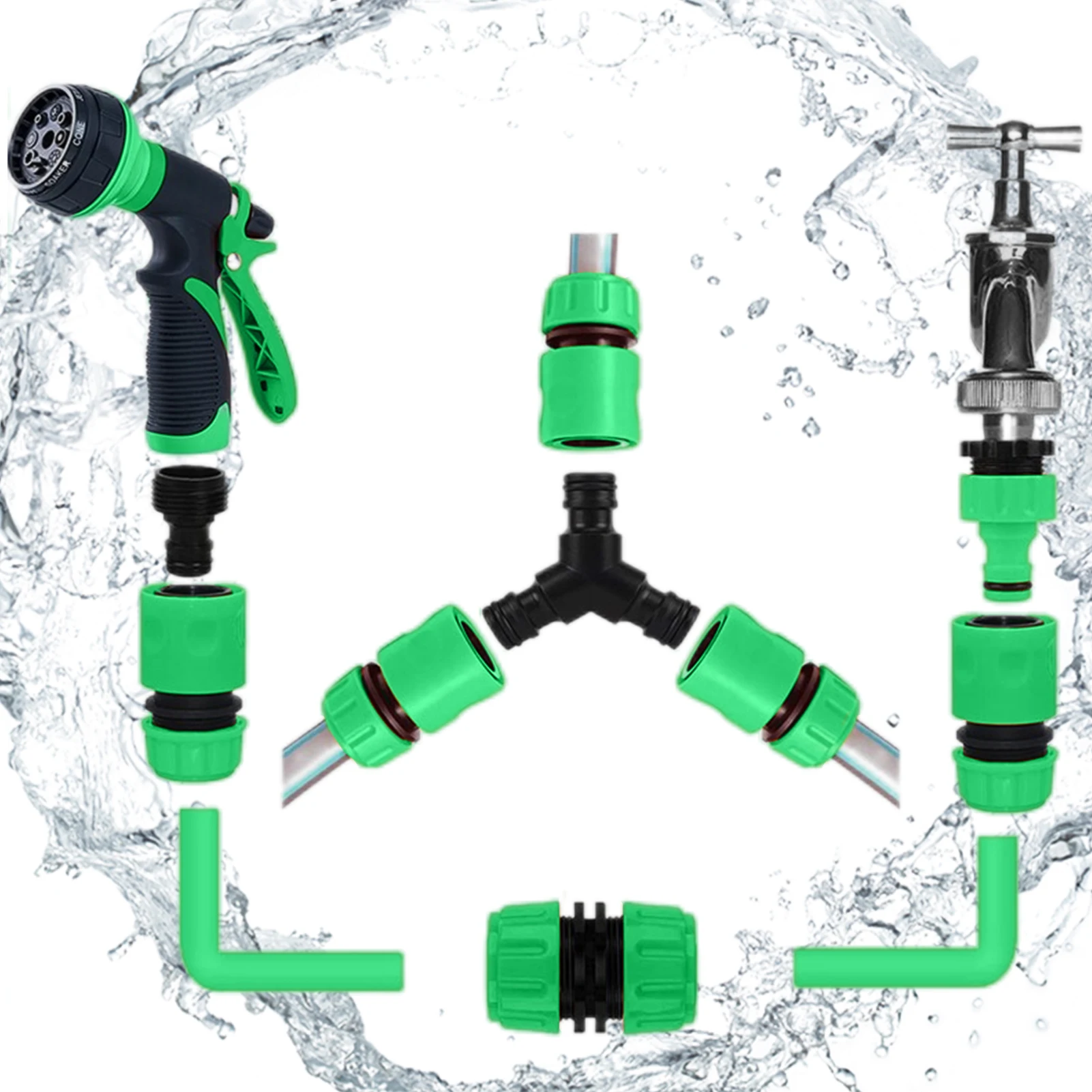 

Garden Watering Hose Set Quick Connector 1/2” End Double Male Hose Coupling 31PCS Joint Adapter Extender Set For Hose Pipe