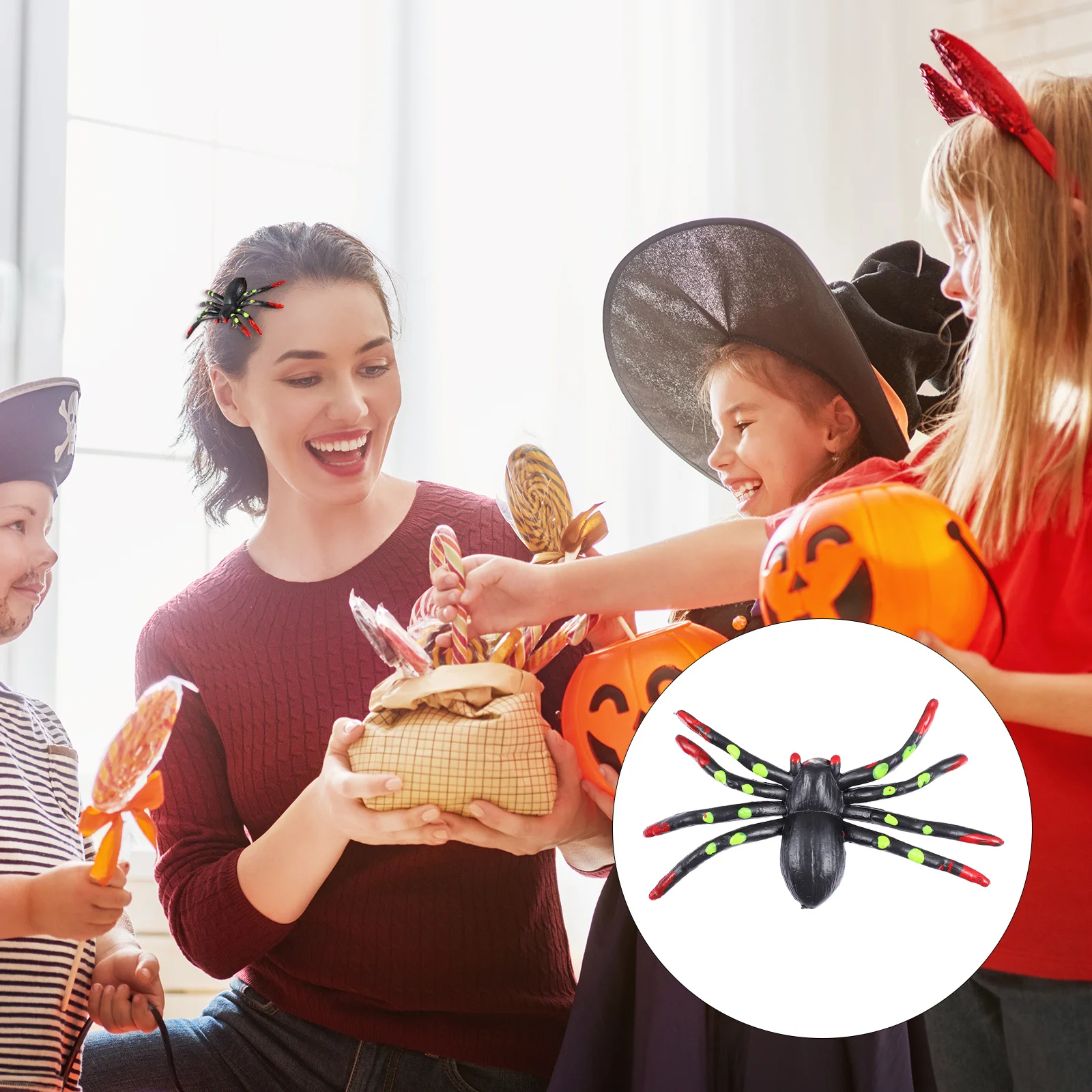 

4pcs Spider Shape Hair Accessories Party Supplies Tricky Hairpin Hair Clip