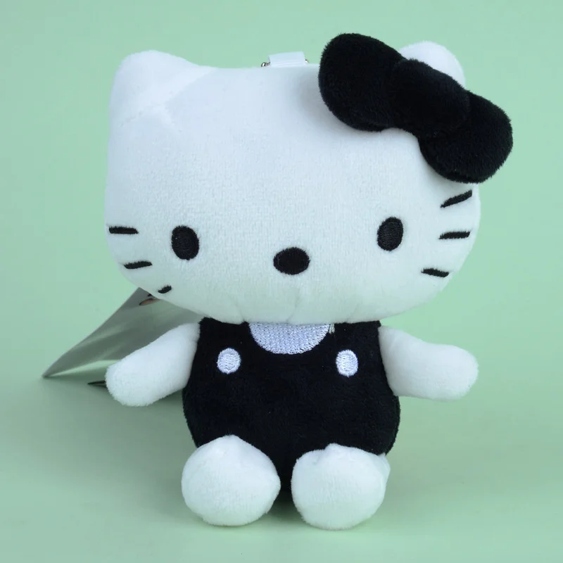 15 см Sanrio аниме черный белый Hello Kitty 50 юбилей плюшевая игрушка милая подвеска