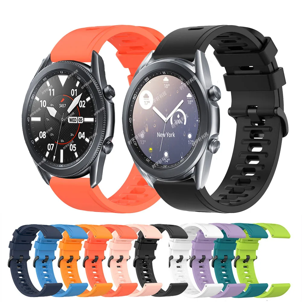 

Ремешок силиконовый для Samsung Galaxy Watch 3 41 мм 45 мм, браслет для Galaxy 42 мм 46 мм/Gear S3 S2 Classic/Active, 22 мм 20 мм