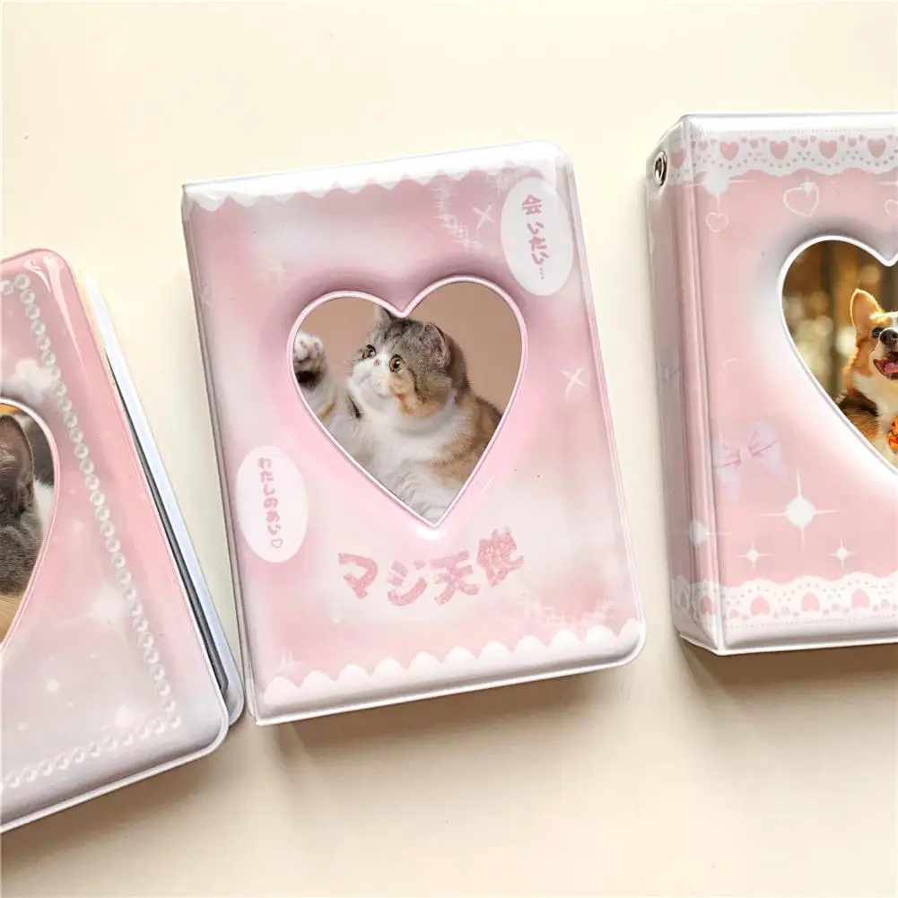 

Useful Large Capacity Mini Photo Album Dust-proof Pink Series Mini Photo Album Idol Photocard Organizer Holder Storing