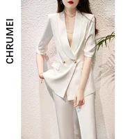 high quality casual suit suit 2022 summer new thin section fashion temperament professional high end suit two piece suit