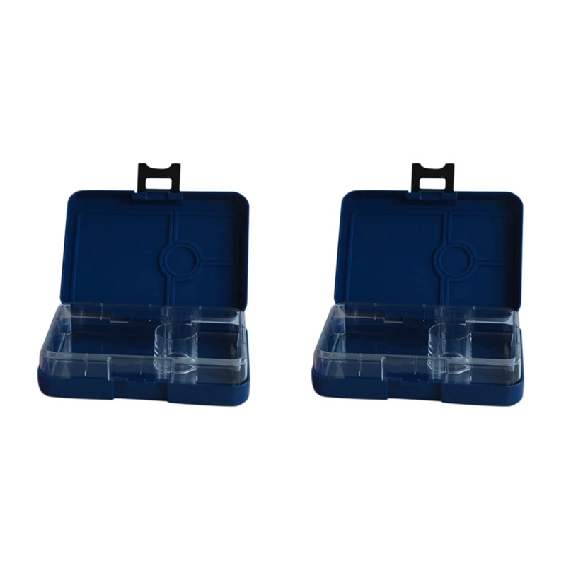 

2X Bento Box Lunch Box For Kids/Adults Bento Box With Compartments Leak Proof Bento Box For School/Picnic Travel(Blue)