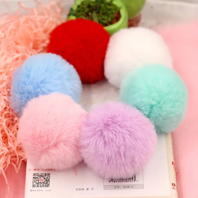Pompoms 8cm DIY Real Fox Fur Pompones Handmade Bag Keychain Pom Children Hat Scarf Shoe Pompon Fur Balls DIY Jewelry Crafts