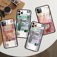 russian ruble currency money phone case tempered glass for iphone 11 12 13 pro max mini 6 7 8 plus x xs xr