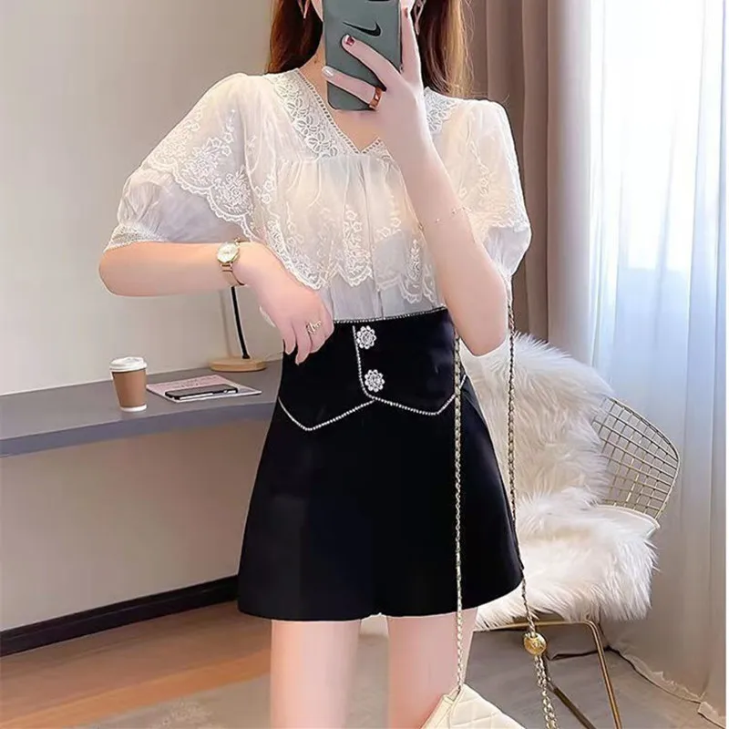 Shorts Women Summer Solid Minimalist All-match Pockets Clothing Korean Style Daily Holiday Trendy Basic Tender Leisure Design