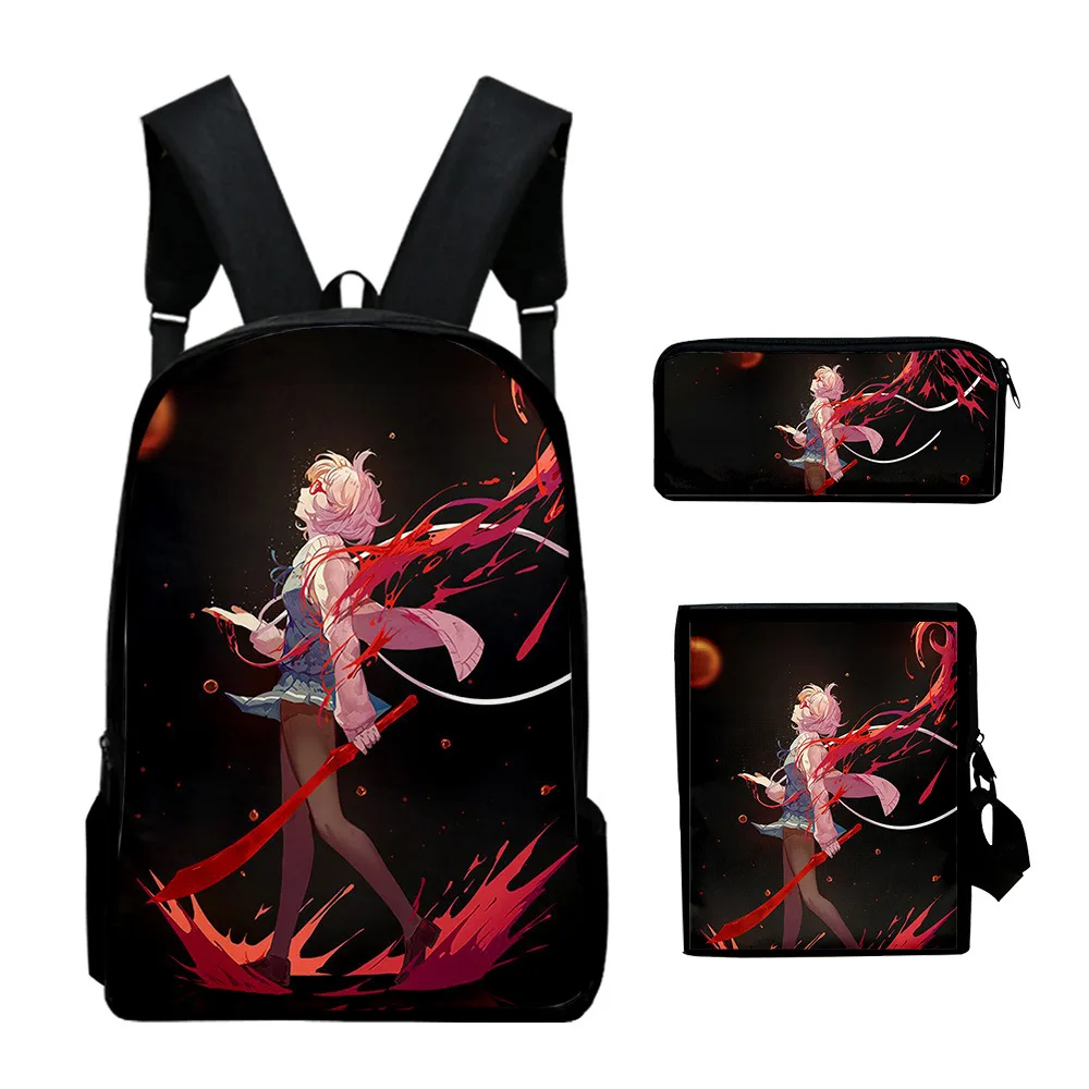 

Creative Beyond the Boundary 3D Print 3pcs/Set pupil School Bags Laptop Daypack Backpack Inclined shoulder bag Pencil Case