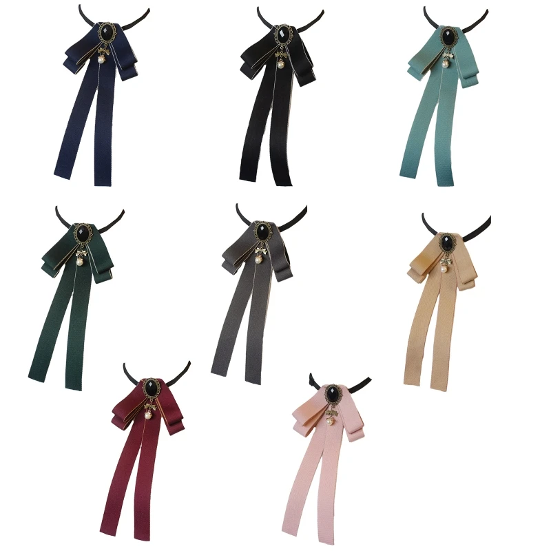 

Винтажная брошь-галстук-бабочка унисекс с бриллиантовой лентой и булавкой для воротника с подвеской из искусственного жемчуга