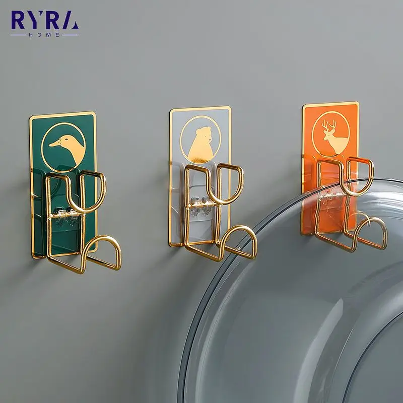 

Multifunctional Storage Hook Self -adhesive Wall -mounted Sponge Drain Rack Hook PVC Washbasin Storage Hooks Bathroom Organizer
