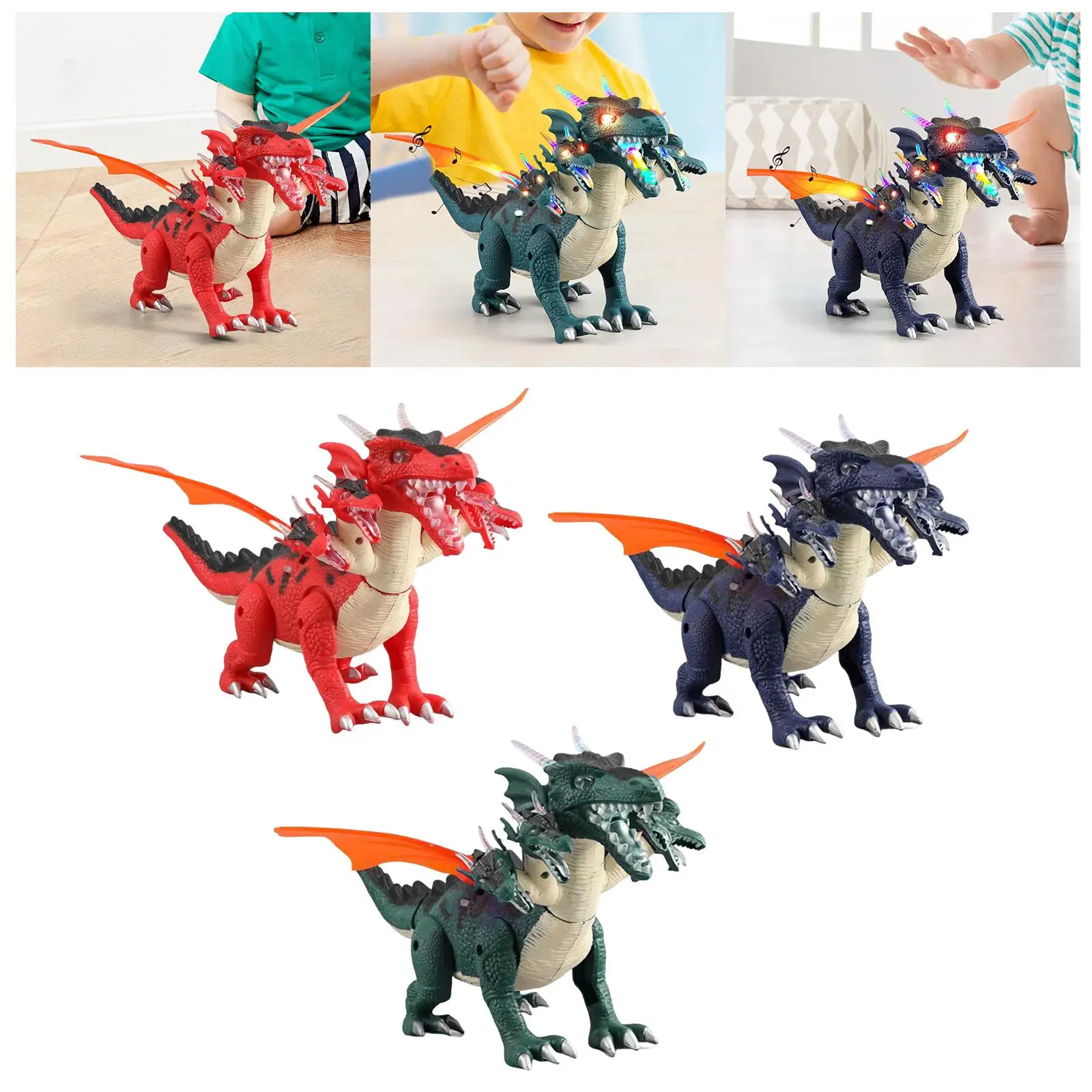 

Movable Electric Dinosaur Toys Realistic Sounds Lighting for Girls Boys