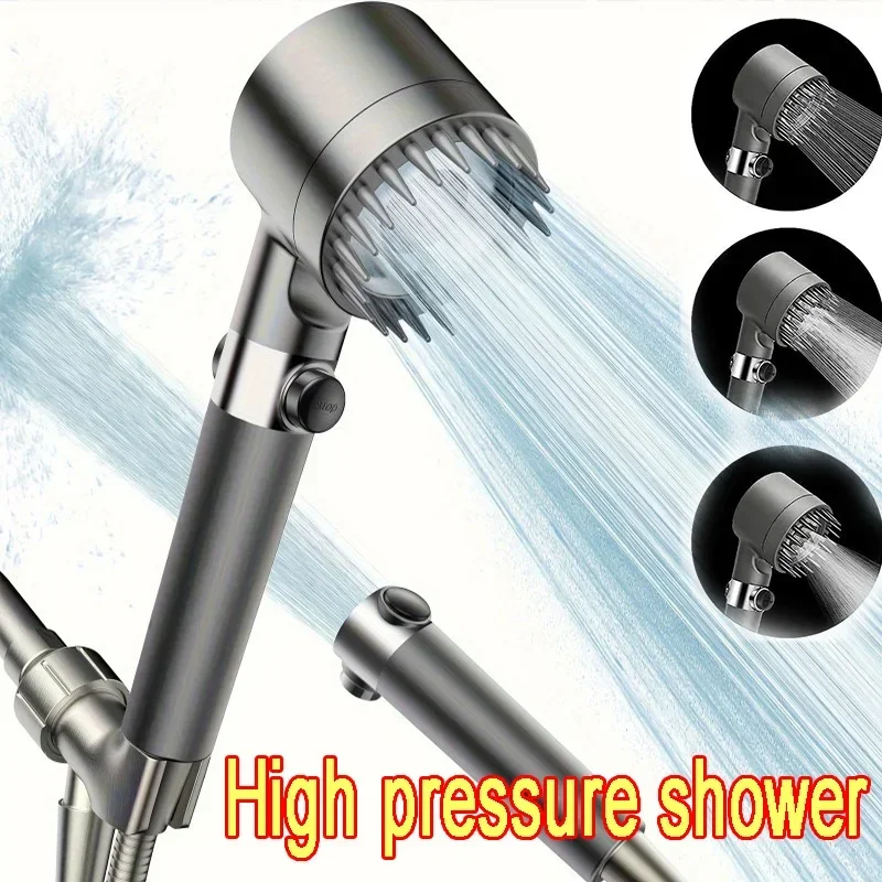 4 Modes Shower Head High Pressure Replete for One-Key Stop Water Massage Set with Filter Bathroom