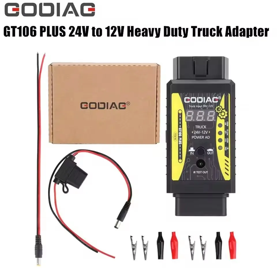 Godiag GT106 PLUS OBD2 24 В до 12 адаптер для тяжелых грузовиков диагностических