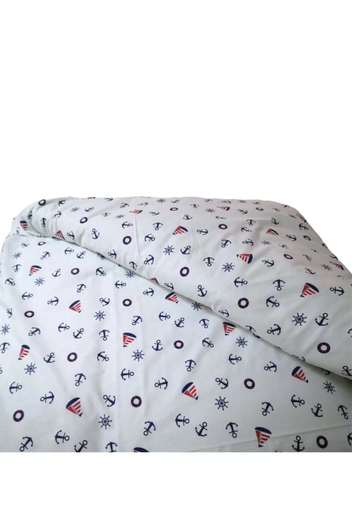 Baby Child Quilt Standard 70x100 Cm Denizci Çıpalı Fiber Cotton Navy Blue Baby & Child Quilt Home Textile Textile &