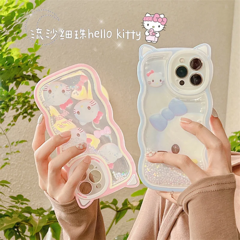 

Creative Wave Quicksand Cat Phone Case Cover for IPhone 7 8 Plus 11 12 13 Pro X XR XS Max Shockproof Case for IPhone 13 Cases