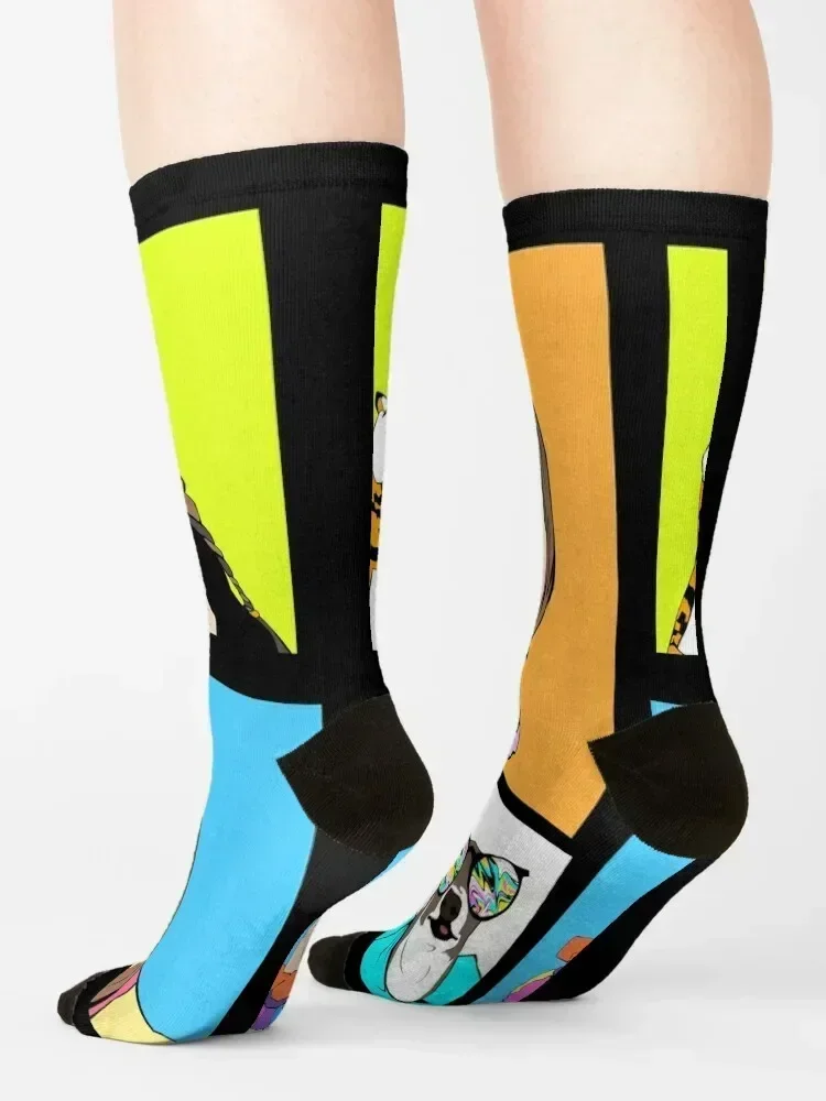 Jenna Marbles наклейки носки снег японская мода рождественские подарки до щиколотки