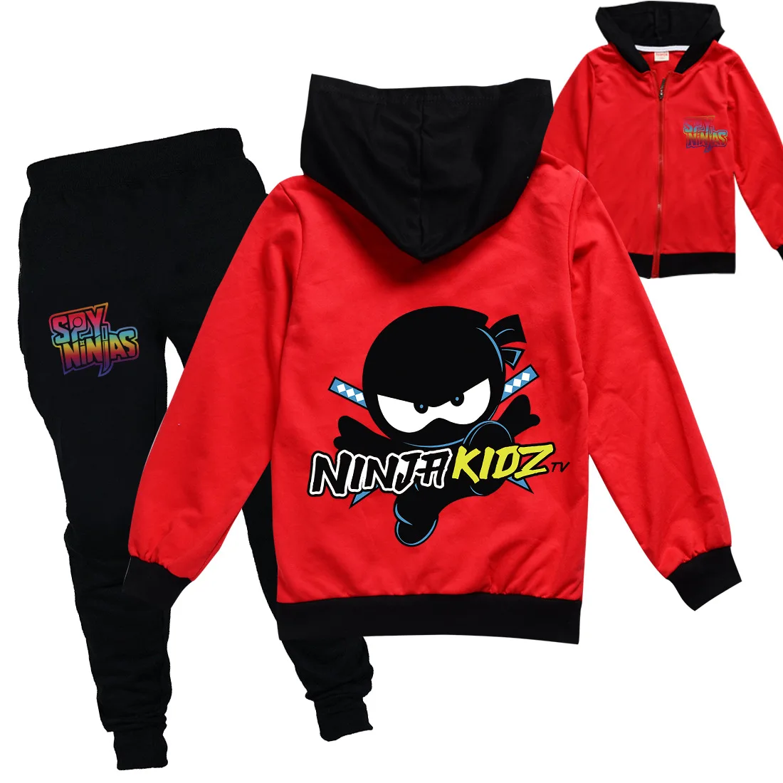 

Детская одежда NINJA KIDZ из мультфильма, куртка и штаны для мальчиков на весну и осень, костюм для маленьких девочек, повседневный комплект спор...