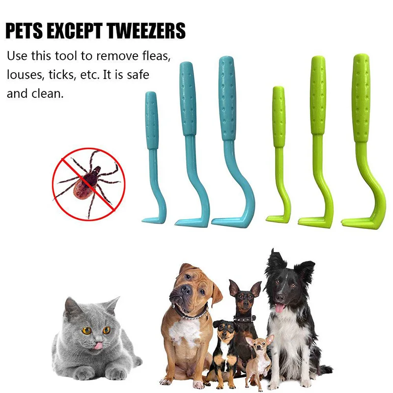 

Flea Remover Hook Tick Remover 3pcs Tweezer Tick Pull Pet Cat Dog Accessaries Tick Tool Pet Mites Flea Extractor Pet Supplies