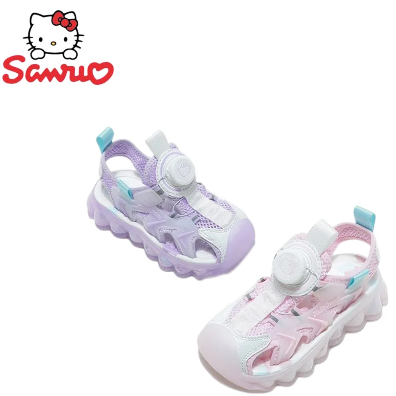 

Sanrio cartoon Hello Kitty Kawaii children's cute personality summer fashion rotating buckle Baotou anti-collision beach sandals