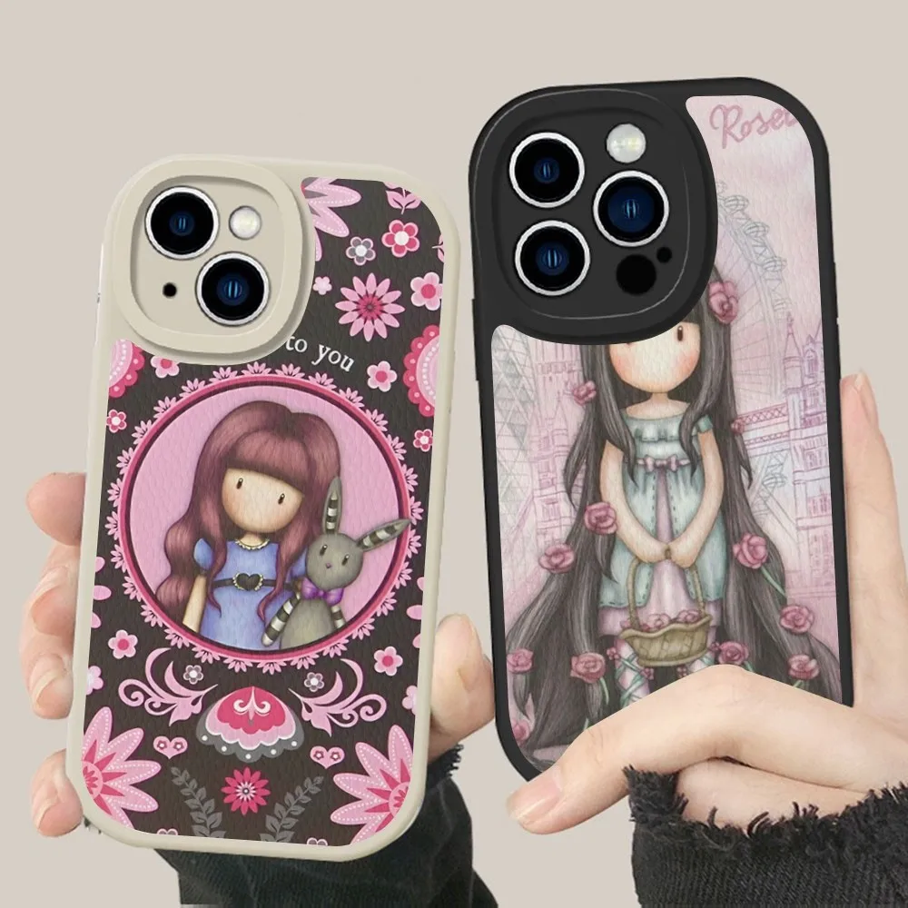 

Cute Girl Kid Art Illustration S-santoro Phone Case Hard Leather For iPhone 14 13 12 Mini 11 14 Pro Max Xs X Xr 7 8 Plus Fundas
