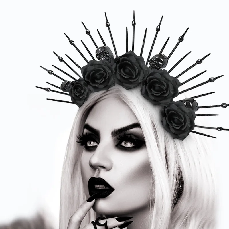 Повязка на голову с вуалью для взрослых женщин готический головной убор Королева