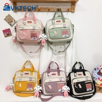 kawaii shoulder backpack korean japanese students totes schoolbag hit color nylon cute girl travel crossbody messenger bags