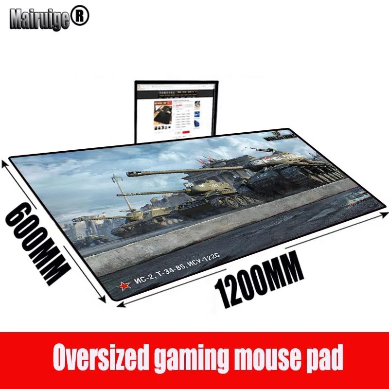 

MRGBEST World of Tanks Computer Gaming Large Lockedge Mouse Pad Gamer XXL Mause Carpet PC Desk Keyboard Mat Non-slip Rubber XXL