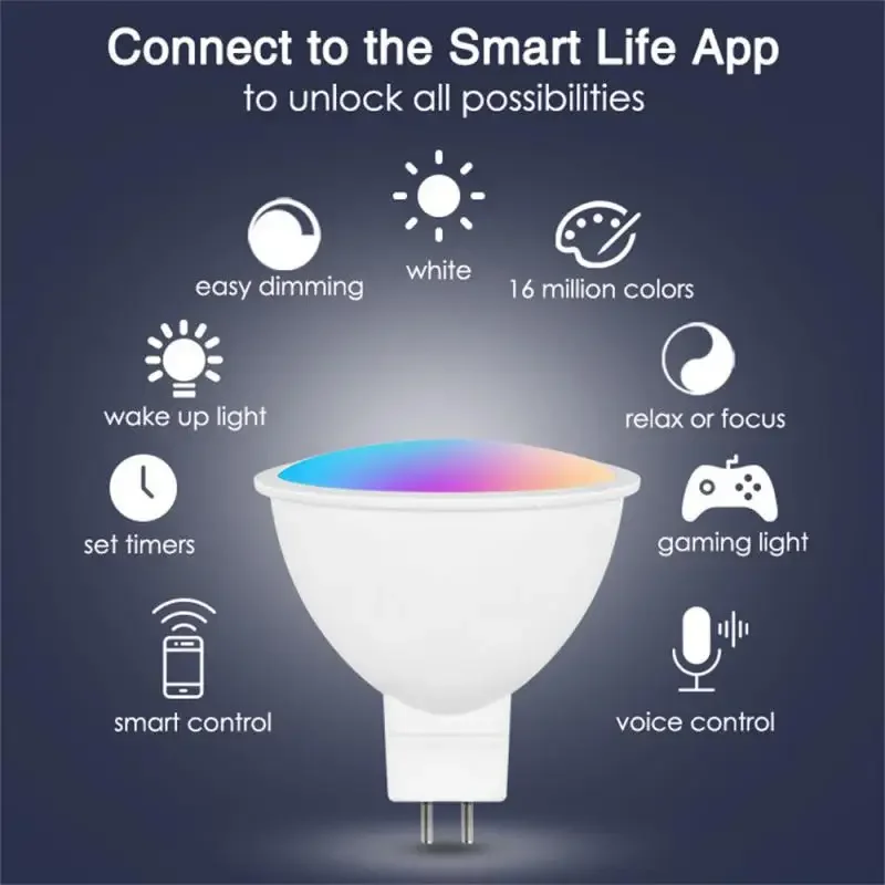 

Умная лампа с регулируемой яркостью, WiFi, MR16, 5 Вт, 10 шт.
