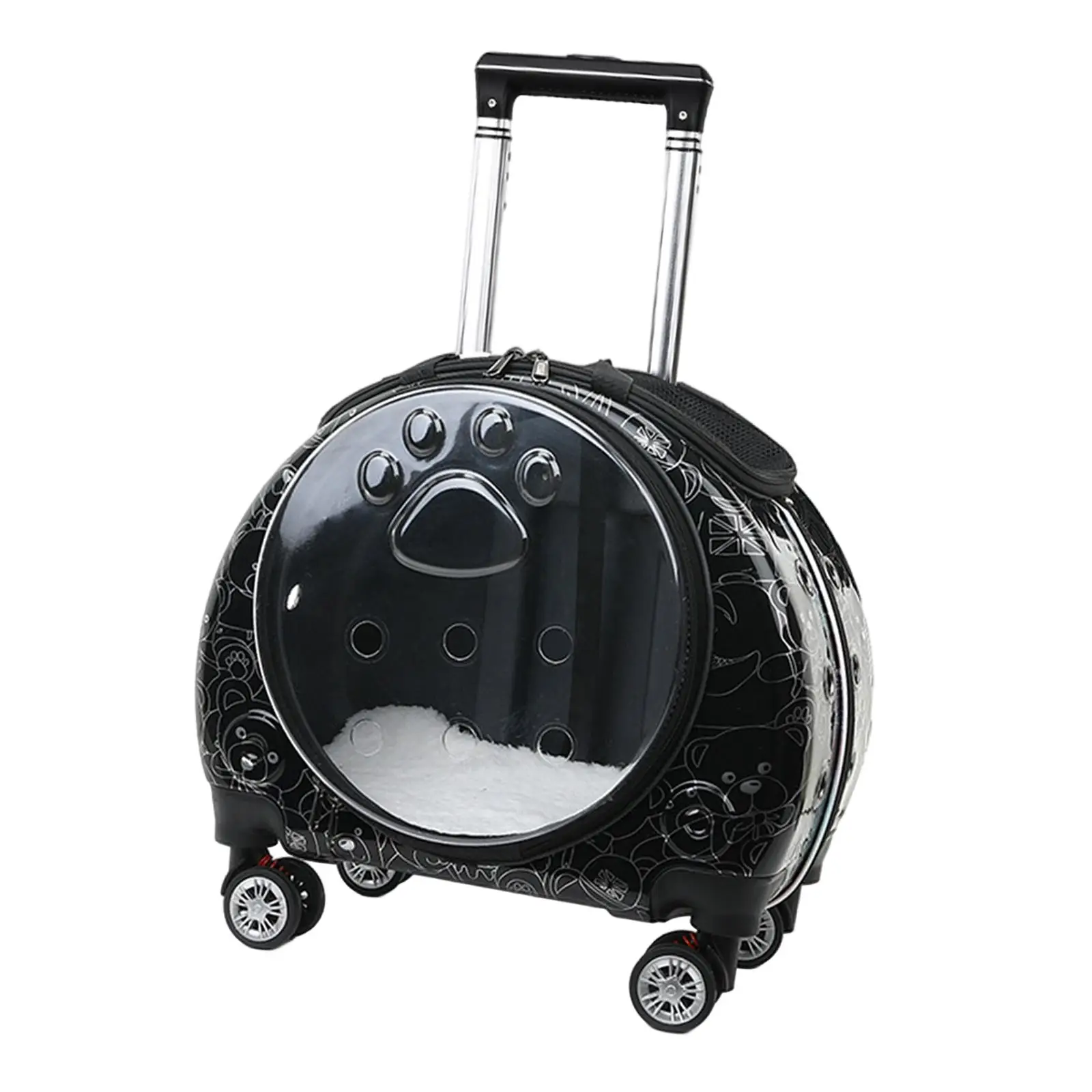 Pet Trolley Case Going Out with Silent Wheels Cats Dogs Bag Travel Carrier Pet Trolley Case On Wheels Transparent Bag