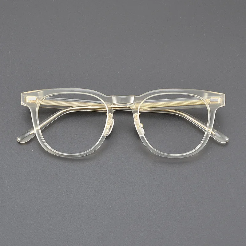 2024 Роскошные брендовые винтажные корейские круглые оптические очки в прозрачной