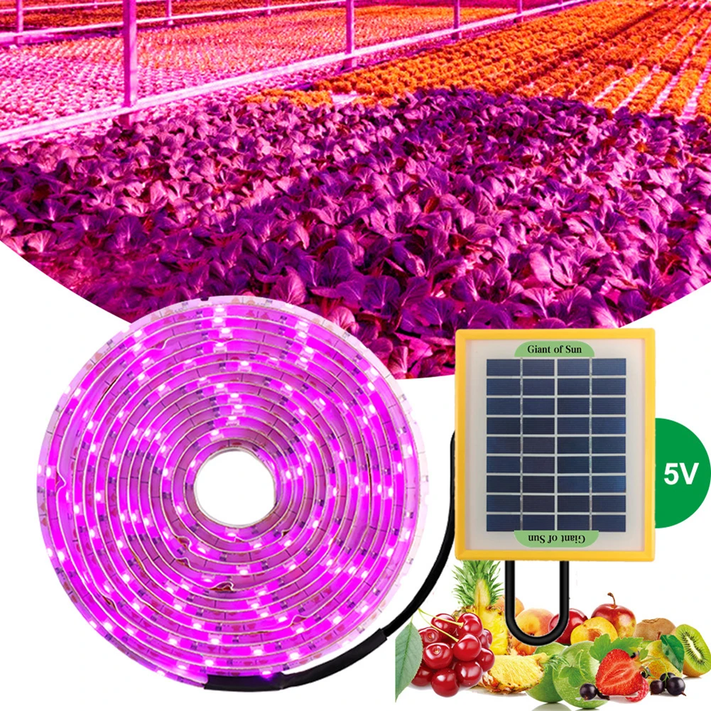 

Solar LED Plant Grow Light Strip Full Spectrum 5V 5W Phyto Lamp for Flower Growing Greenhouse Tent Hydroponic Phytolamp 1/2/3/5m