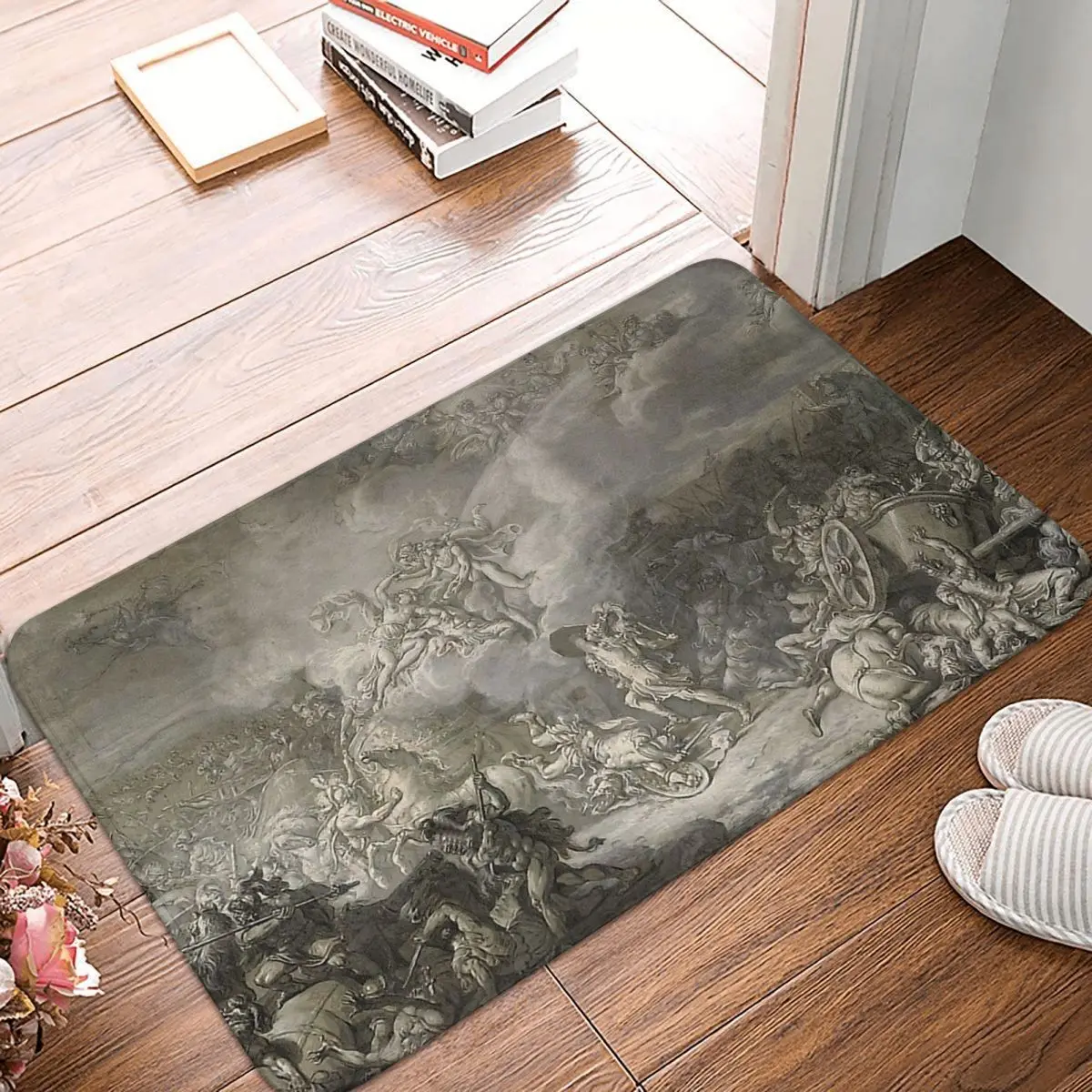 

Ancient Greek Mythology Bedroom Mat The Combat Of Diomedes Doormat Living Room Carpet Balcony Rug Home Decoration